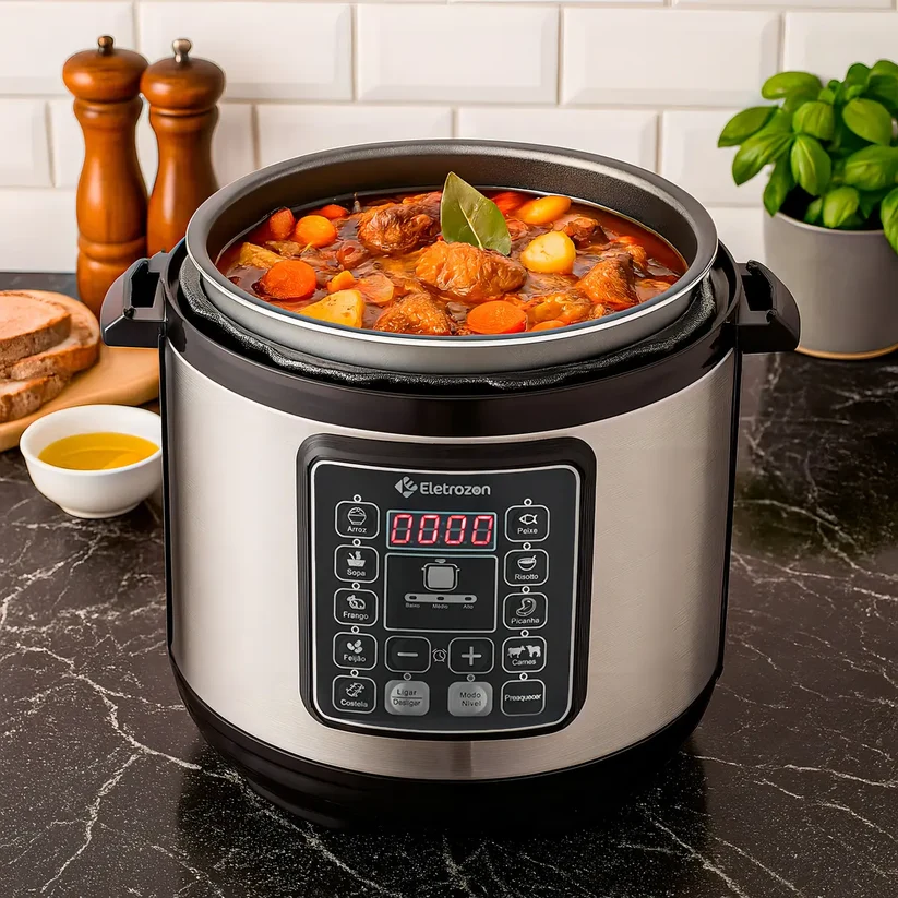 Olla LisiHome cocinando carne con verduras